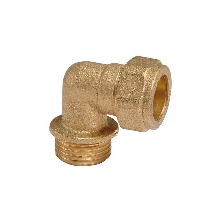 Raccord à compression olive mâle coudé 15, 18 ou 22 - 3/4\"M ou 1\"M