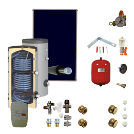 Kit thermosiphon ballon 200 litres double échangeur et un panneau de 2.4m²