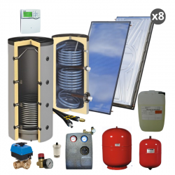 Système solaire combiné à 2 ballons : 1000 et 300 litres