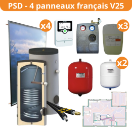 Kit plug and play Chauffage solaire PSD 50m² / ECS 200L