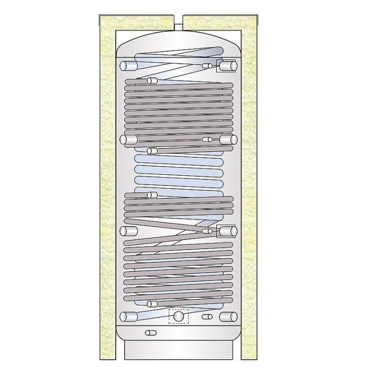 Ballon combiné BVCTM600 Hygiénique avec 2 échangeurs supplémentaires