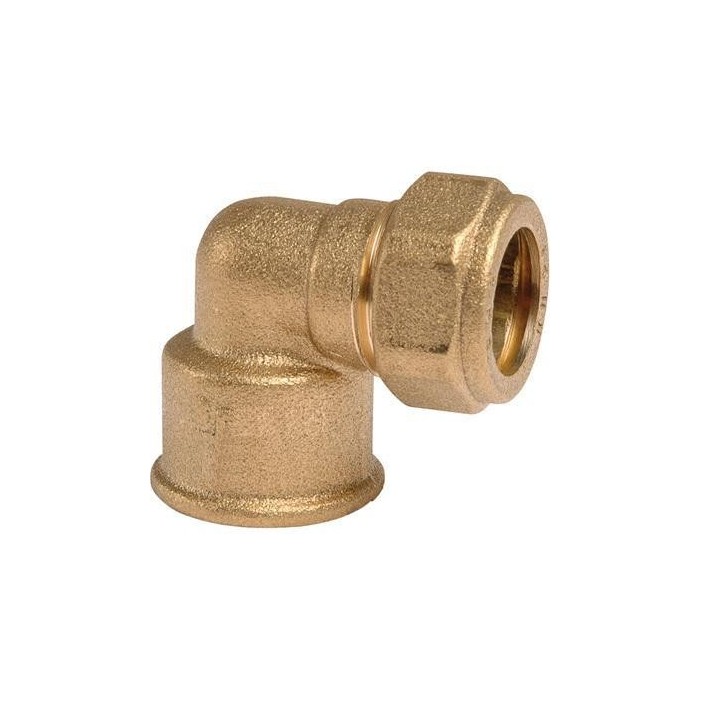 Raccord coudé à compression olive pour cuivre du DN15 au DN22